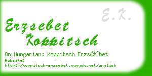 erzsebet koppitsch business card